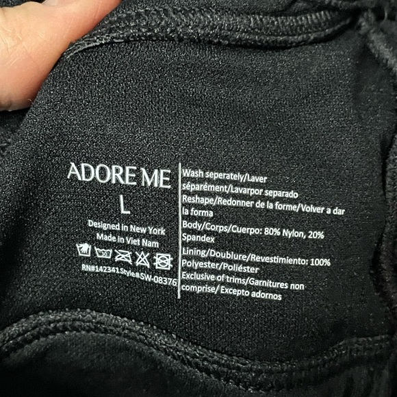 Adore me Alaine Contour Black One-Shoulder Swimsuit‎ size large - Picture 6 of 13